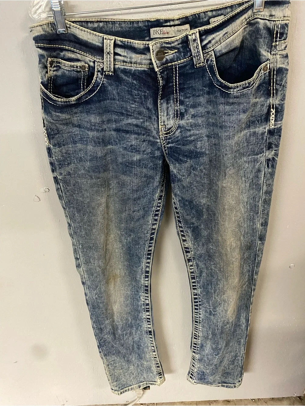 BKE Payton  Womens Slim Straight Faded Blue Jeans